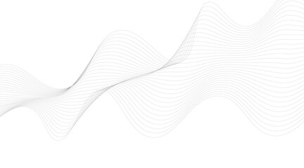 Black Wavy Lines Isolated on White Abstract Background Design, Abstract wave element for design. Digital frequency track equalizer. Stylized line art background.