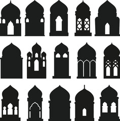 Set of Islamic Dome Silhouettes - Vector Illustration for Architectural and Cultural Designs