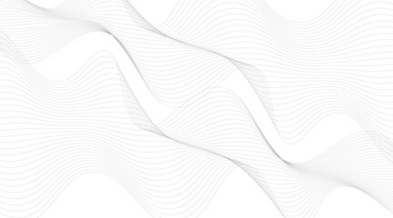 Black Wavy Lines Isolated on White Abstract Background Design, Abstract wave element for design. Digital frequency track equalizer. Stylized line art background.