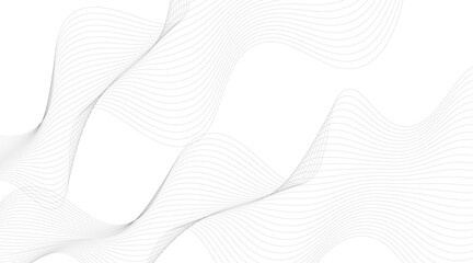 Black Wavy Lines Isolated on White Abstract Background Design, Abstract wave element for design. Digital frequency track equalizer. Stylized line art background.