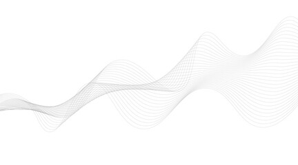 Black Wavy Lines Isolated on White Abstract Background Design, Abstract wave element for design. Digital frequency track equalizer. Stylized line art background.