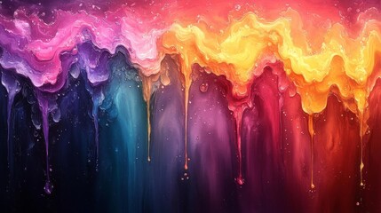 Abstract fluid art with vibrant flowing colors. Generative AI