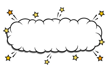 アメコミ風の長めのふきだしイラスト