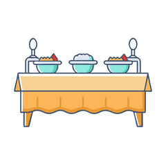 buffet table icon, buffet table vector illustration-simple illustration of buffet table, perfect for buffet table logos and icons