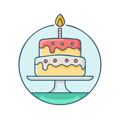 cake icon, cake vector illustration-simple illustration of cake, perfect for cake logos and icons