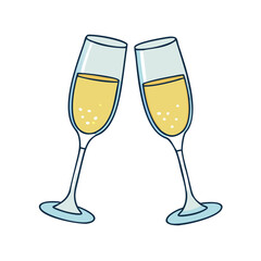 champagne glasses icon, champagne glasses vector illustration-simple illustration of champagne glasses, perfect for champagne glasses logos and icons