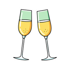 champagne glasses icon, champagne glasses vector illustration-simple illustration of champagne glasses, perfect for champagne glasses logos and icons