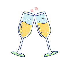 champagne glasses icon, champagne glasses vector illustration-simple illustration of champagne glasses, perfect for champagne glasses logos and icons