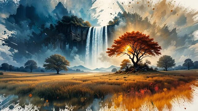 Landscape from mountain and river