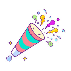 confetti cannon icon, confetti cannon vector illustration-simple illustration of confetti cannon, perfect for confetti cannon logos and icons