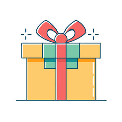 gift box icon, gift box vector illustration-simple illustration of gift box, perfect for gift box logos and icons