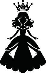 princess silhouette on white background, vector