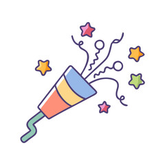 Naklejka premium party popper icon, party popper vector illustration-simple illustration of party popper, perfect for party popper logos and icons