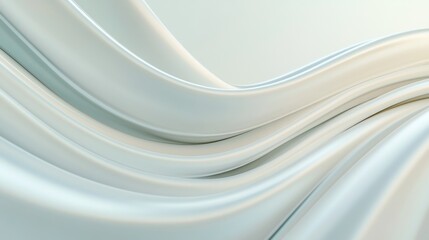 Obraz premium Abstract flowing white fabric waves, elegant, smooth curves, soft light background.