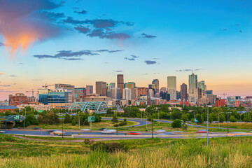 Denver city skyline, cityscape of Colorado, USA
