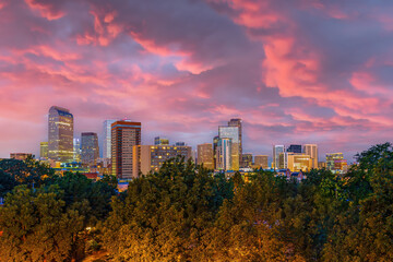 Obraz premium Denver city skyline, cityscape of Colorado, USA