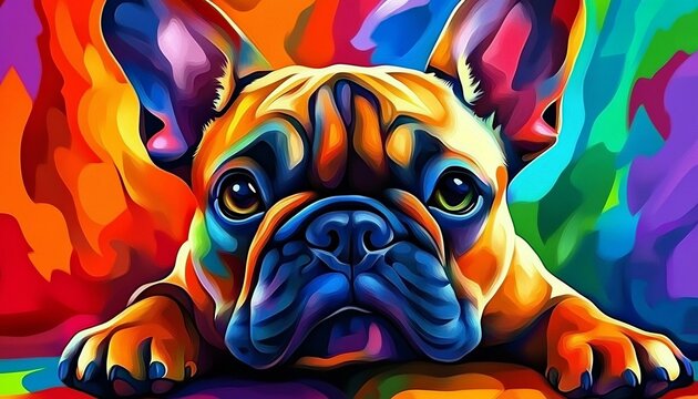 french bulldog art print frenchie dog digital illustration