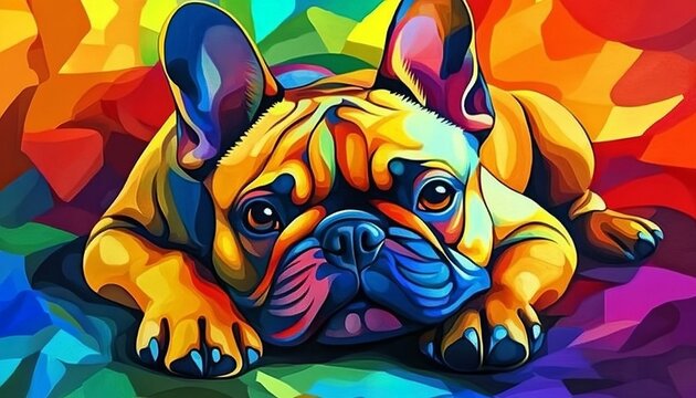 french bulldog art print frenchie dog digital illustration