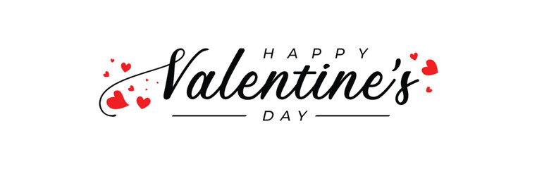Happy Valentine's Day Vector logo design. Red loves with black lettering Valentine's Day holiday logo.
