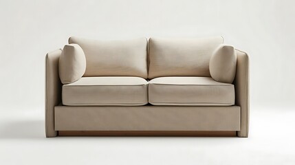 Fototapeta premium A sleeper sofa is a versatile piece of furniture that combines seating and sleeping functionality, perfect for small spaces or guest rooms. Designed with a fold-out mattress hidden within its frame, i