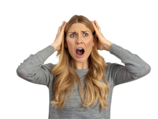 young woman screaming