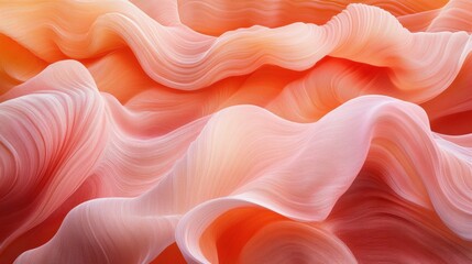 Soft Fluid Waves in Warm Coral and Peach Tones