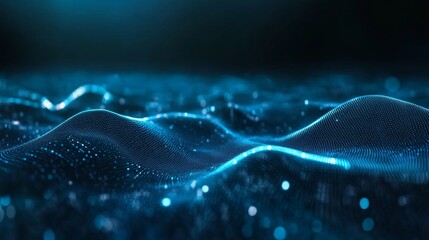 Futuristic abstract digital technology background with glowing blue grid, connected data lines, and high-tech perspective design for innovation and connectivity


