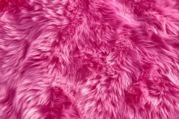 Fototapeta premium Pink fur texture top view. Pink sheepskin background. Fur pattern. Texture of pink shaggy fur. Wool texture.