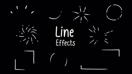 Set of line effects, pop and move around the frame, circle burst ray, radiant, round running lines, Hand-drawn animation on a transparent background, alpha channel - Powered by Adobe