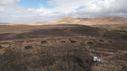 beautiful view fuerteventura ocean, cliffs view from above