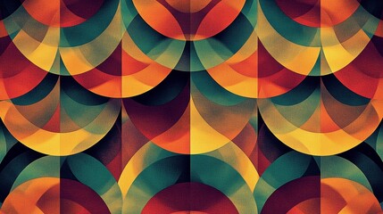 Obraz premium Symmetric Serenity: Abstract Circular Geometric Patterns with Dynamic Modern Textures and Soft Gradients