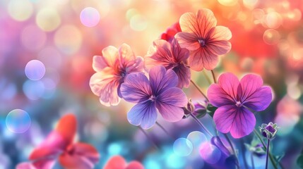 Vibrant Floral Bloom: A Symphony of Colors in Nature's Embrace