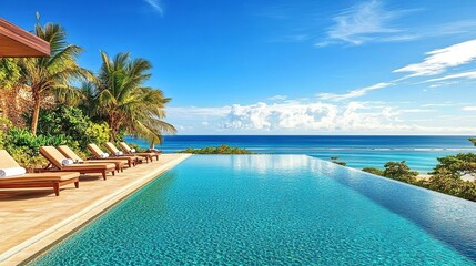 Obraz premium Tropical hotel view.