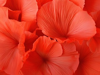 Energetic macro shot of exotic tropical flower petals vibrant red colors nature close-up stunning beauty