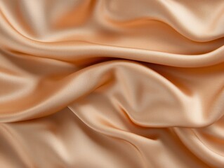 Obraz premium Elegant flowing brown satin fabric texture luxurious drapery macro soft sheen textural detail