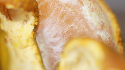 Macro Fresh Peeled Orange Skin Fruit Detailed Texture