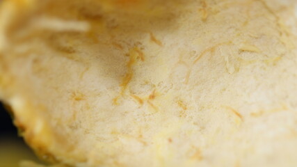 Macro Fresh Peeled Orange Skin Fruit Detailed Texture