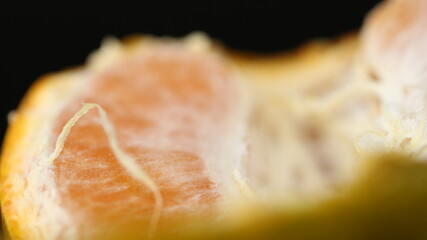 Macro Fresh Peeled Orange Skin Fruit Detailed Texture