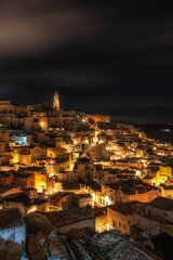 Obraz premium Sassi Night Viewpoint Matera