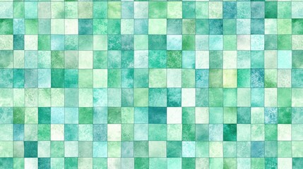 Fototapeta premium Textured Green Mosaic Background in Various Shades and Tones