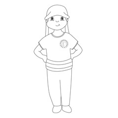 El niño vestido de costalero de Semana Santa. Ilustración en blanco y negro.