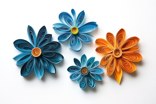Vibrant Paper Flowers in Multicolored Quilling Art