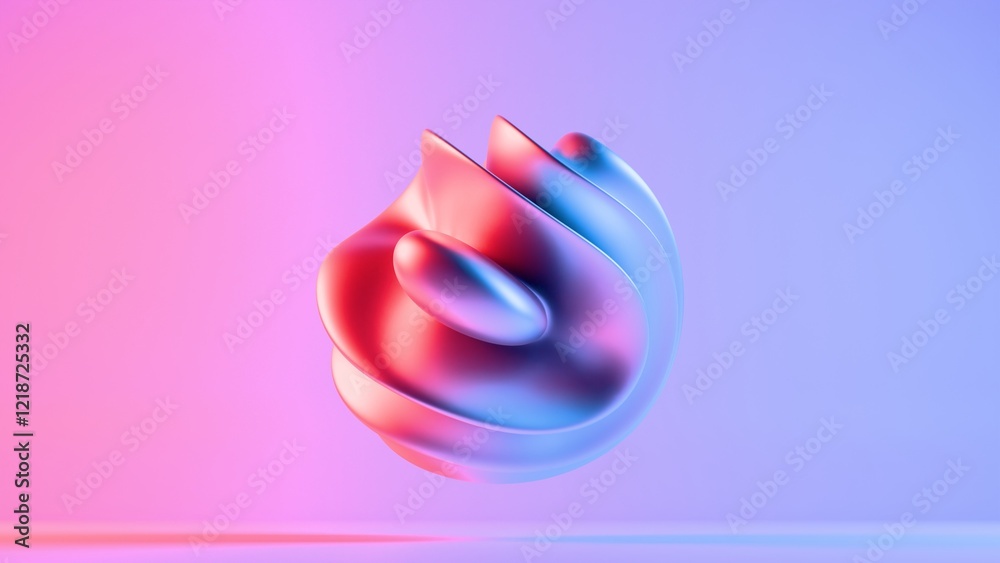 Poster Abstract Fluid 3D Shape with Gradient Lighting