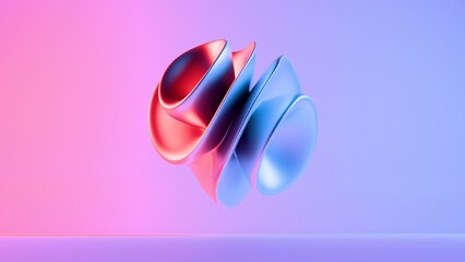 Abstract Fluid 3D Shape with Gradient Lighting