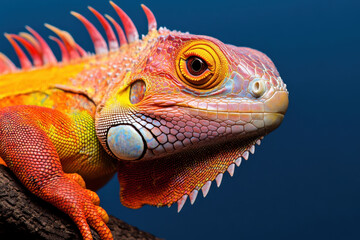 Fototapeta premium Colorful iguana basking sunlight