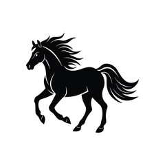 horse silhouette isolated on white