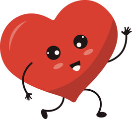 Cute Heart Character Decoration for Templet Design Element