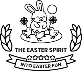 A rabbit holding three baby birds on a background