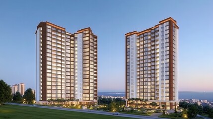 Modern Coastal Residential Towers Elegant Design