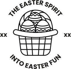 A illustration in the concept of Easter basket in line drawing style